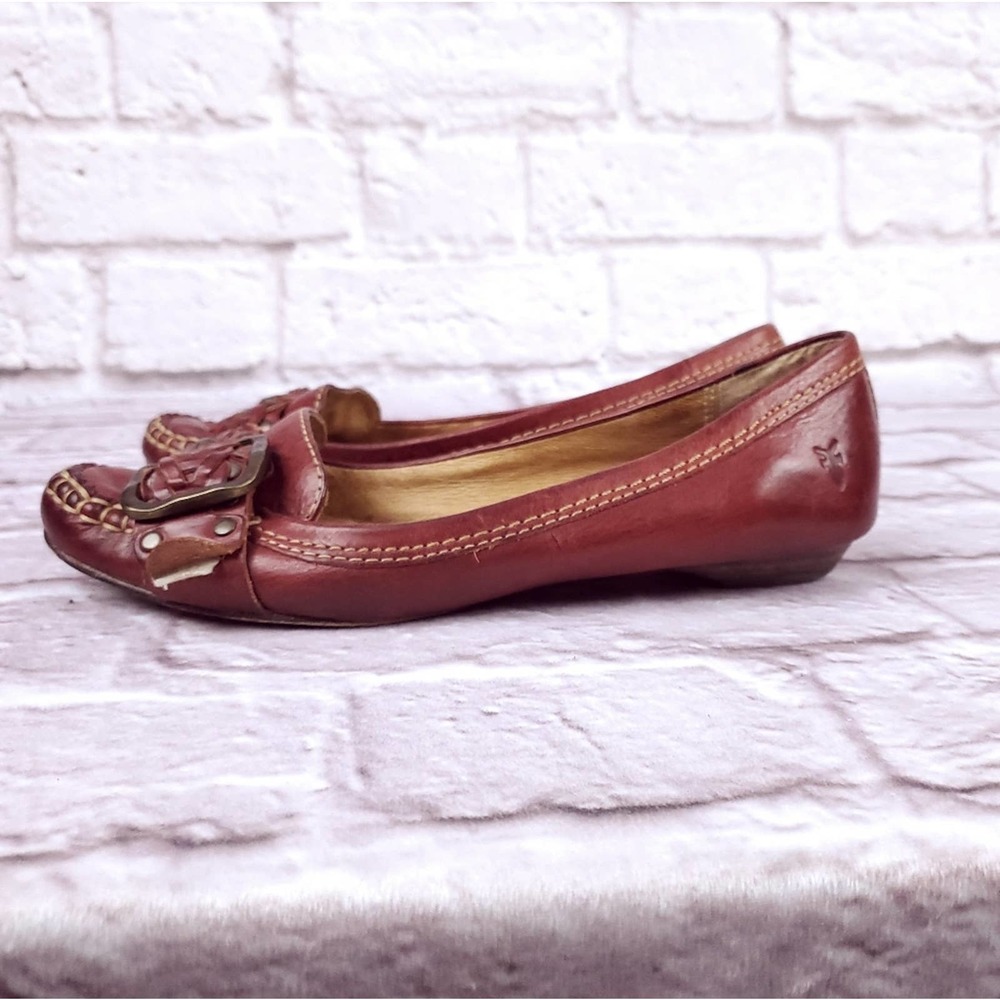 Frye Ruby Woven Moc Moccasins Size 8.5 flats red women's